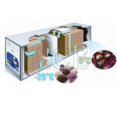 Container iso refrigerado de 40 pés com carga útil máxima 27580KG 28.4CBM Capacidade Refrigerador e Chiller Reefer de temperatura dupla