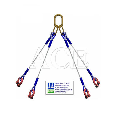 DNV 2.7-1 Sling de fio de aço padrão de 5 pernas tipo de olho de elevação olho invertido para venda de contêineres offshore