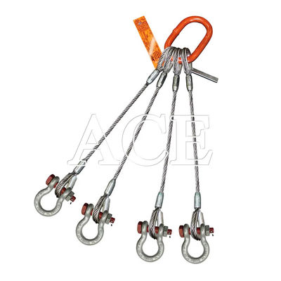 DNV 2.7-1 Sling de fio de aço padrão de 5 pernas tipo de olho de elevação olho invertido para venda de contêineres offshore