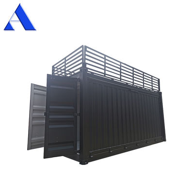 Profissional abertura lateral personalizada 20ft Container de transporte Loja de café Fast Food Loja com escada e trilho de segurança superior