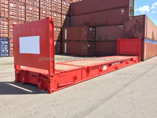 40ft 40' Steel Corten Steel Flat Rack Contêineres de transporte com piso de compensado e Flatrack final dobrável Certificado CSC
