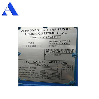 Placa CSC de aço inoxidável para peças de contentores de 20' e prevenção da corrosão em contentores de transporte ISO