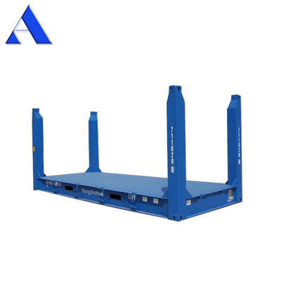 20ft 20ft Flat Rack Container com CSC Certified Custom Color Logo Corten Steel Fixed Corner Post e BV GL ABS Approval