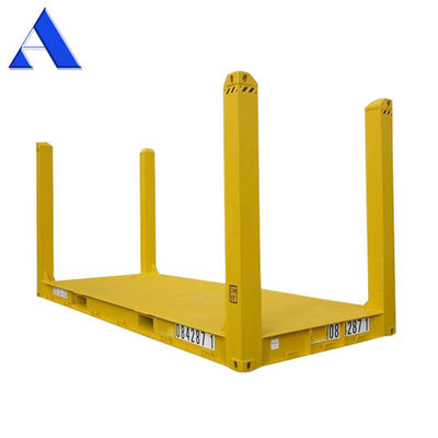 20ft 20ft Flat Rack Container com CSC Certified Custom Color Logo Corten Steel Fixed Corner Post e BV GL ABS Approval
