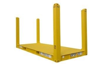 20ft 20ft Flat Rack Container com CSC Certified Custom Color Logo Corten Steel Fixed Corner Post e BV GL ABS Approval