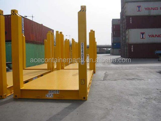 20ft 20ft Flat Rack Container com CSC Certified Custom Color Logo Corten Steel Fixed Corner Post e BV GL ABS Approval