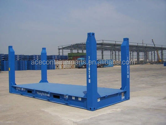 20ft 20ft Flat Rack Container com CSC Certified Custom Color Logo Corten Steel Fixed Corner Post e BV GL ABS Approval