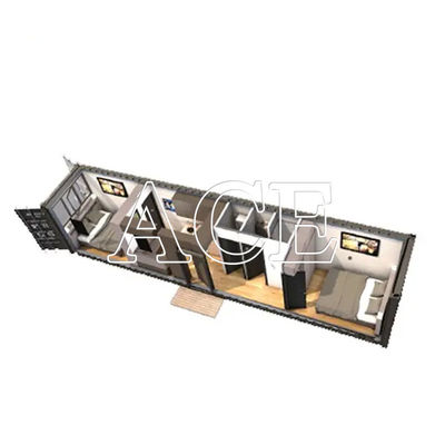 Casa de contêiner de luxo pré-fabricada feita sob medida Design flexível com janela de alumínio e contêiner de transporte de 20 pés