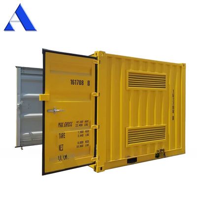 10ft Grelha de aço em conjunto piso ventilado persiana recipiente seco para mercadorias perigosas armazenamento contêineres de transporte