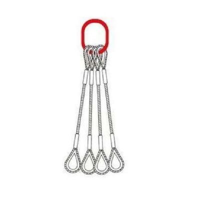 Capacidade de elevação de 10 toneladas Sling galvanizado Cable 4 pernas Container offshore Acero revestido de fio de corda Sling DNV 2.7-1 Standard