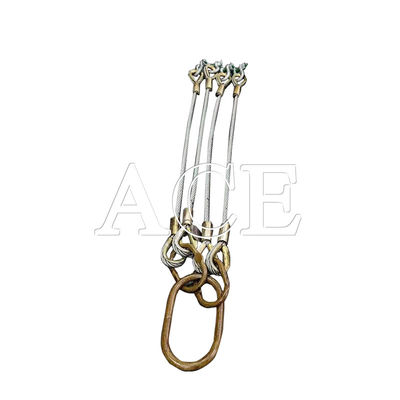 Tipo de olho de elevação Olho plano DNV 2.7-1 Cable de aço inoxidável padrão Sling de fio de cabo 4 ou 5 pernas para contêiner offshore Laranja