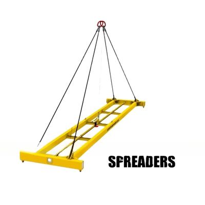 Condição 42 toneladas de carga útil 40 pés de contêiner de navegação espalhador vigas de elevação semi-automáticas com dimensão de espiga 12118 x 2438 mm