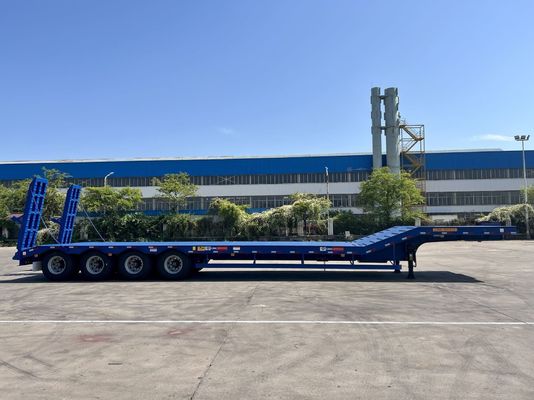 12489 x 2480 x 1530mm 2/3 eixos aço carbono extensível Lowboy Lowboy Flatbed Semi Truck Trailer para carga máxima 20-100 toneladas