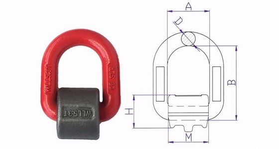 Ferraduras de reboque Materiais de fixação de contêineres 1.2T 2T 5.3T 8T 15T Anel D metálico com pinça soldada