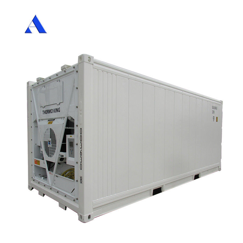 20ft Reefer Container Thermo King Refrigerated Cooler com dimensões externas 606 * 244 * 259mm e 32CBM Capacidade