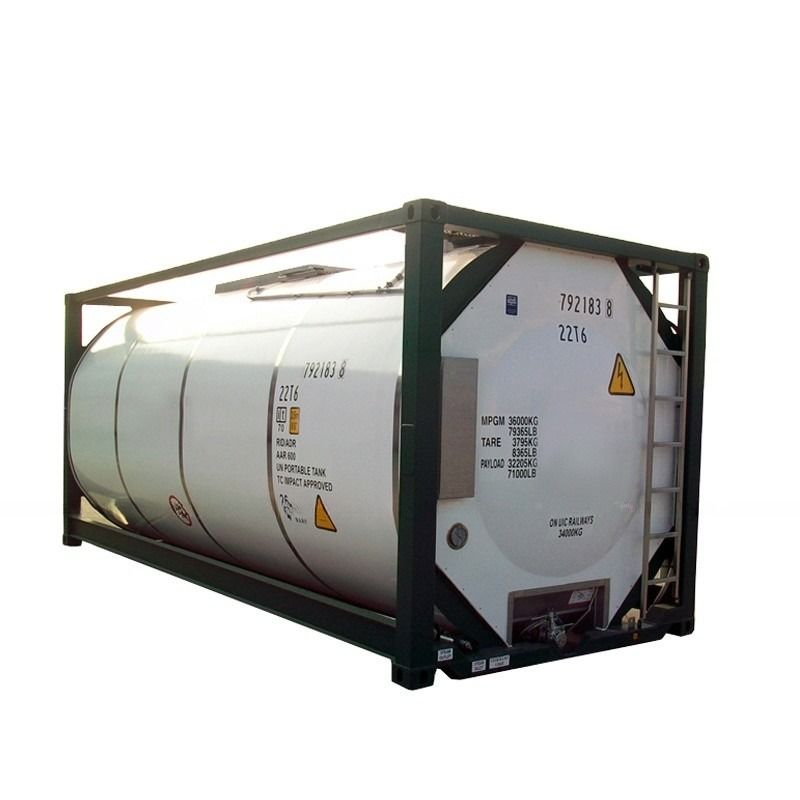 IMDG T4 Material de aço padrão 20ft ISO Tanque de combustível Container 26000L Capacidade para transporte seguro de diesel e gasolina