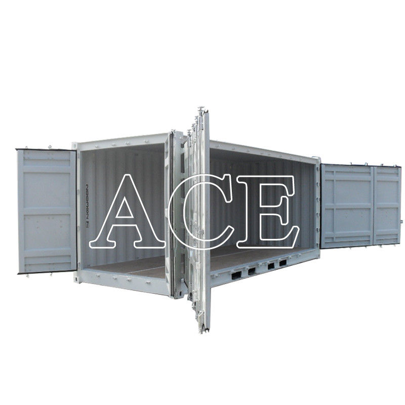 Acesso do lado esquerdo ou direito Container lateral aberto de 20 pés com dimensões externas de 6058 x 2438 x 2591 mm e grande abertura da porta