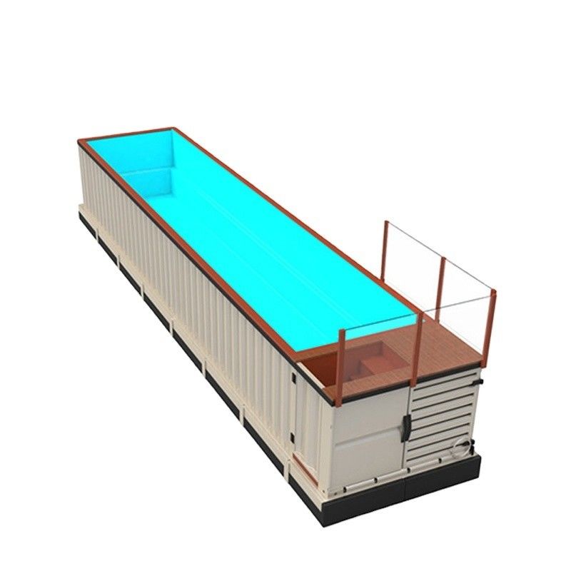 40ft Container de navegação piscina exterior com estrutura durável Corten-A e piso de compensado