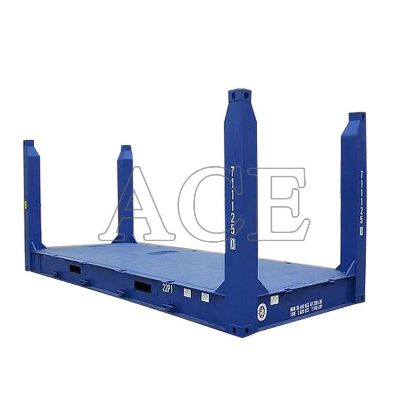 20ft 20ft Flat Rack Container com CSC Certified Custom Color Logo Corten Steel Fixed Corner Post e BV GL ABS Approval