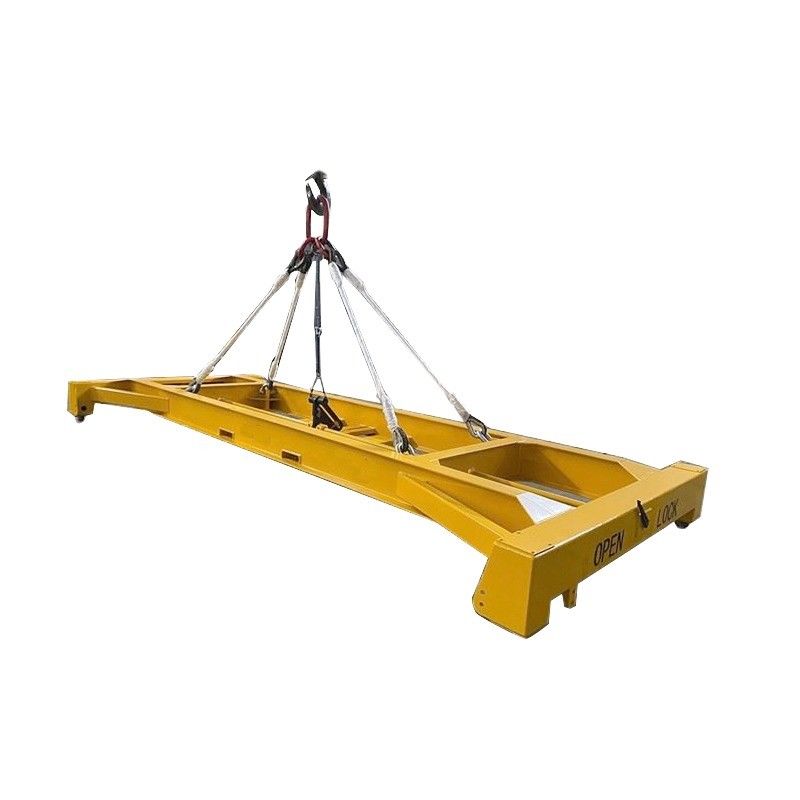 Condição 42 toneladas de carga útil 40 pés de contêiner de navegação espalhador vigas de elevação semi-automáticas com dimensão de espiga 12118 x 2438 mm