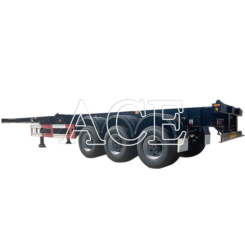 Caminhão Trailers 40ft Container de transporte de aço Semi-trailers 3 eixos Esqueleto Quadro de transporte Chassis para carregamento de carga