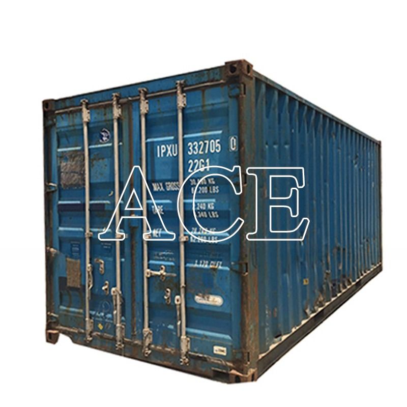 Carga de estoque chinês digna de 20 pés Containers usados Dimensões internas 5.899 x 2.352 x 2.393M 10 anos ao redor